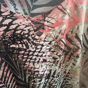 Southern Lady Pink and Black Patterned Blouse